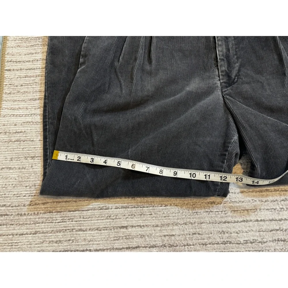 Vintage Dockers Black Corduroy Pleated Cuffed Pants Mens 34x29 Made in DR
